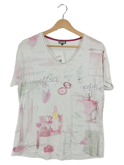 Kenny S. Damen T-Shirt Gr. 38/M Weiß Grafisch Modern