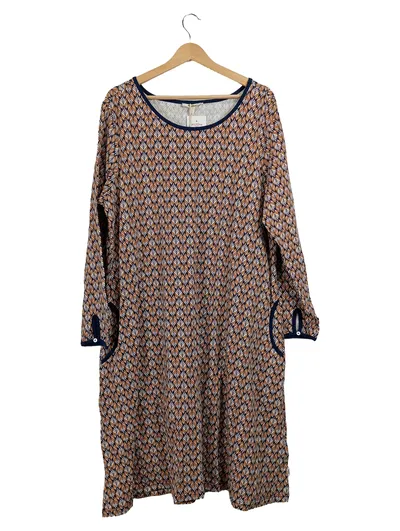 Deerberg Damen Freizeitkleid Gr. 42;XL Mehrfarbig Grafisch Baumwolle