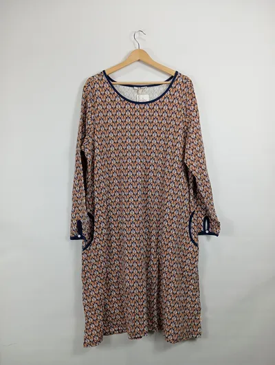 Deerberg Damen Freizeitkleid Gr. 42;XL Mehrfarbig Grafisch Baumwolle
