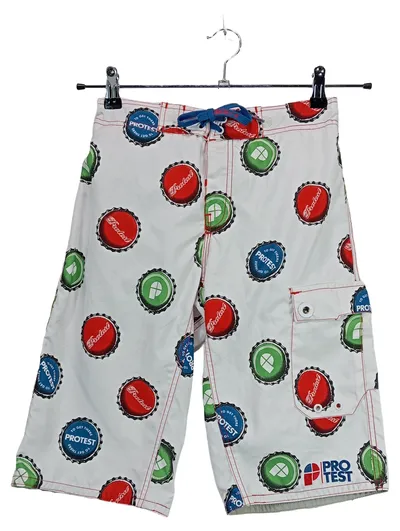 Protest Badeshorts Kinder Gr. 164 Kronkorken-Muster Weiß Bunt