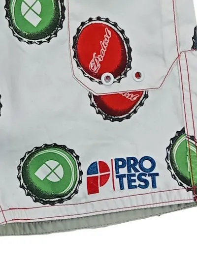 Protest Badeshorts Kinder Gr. 164 Kronkorken-Muster Weiß Bunt