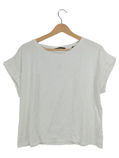 Someday Damen T-Shirt Gr. 38 Weiß Casual Strukturmuster