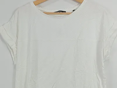 Someday Damen T-Shirt Gr. 38 Weiß Casual Strukturmuster
