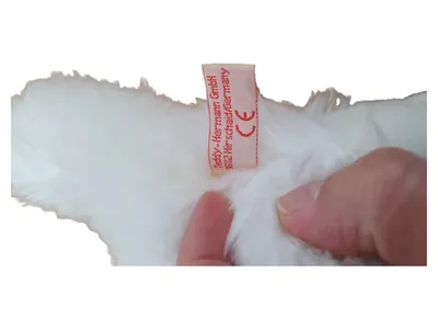 Teddy-Hermann Plüschkatze Katzenspielzeug Kuscheltier weiß 28cm