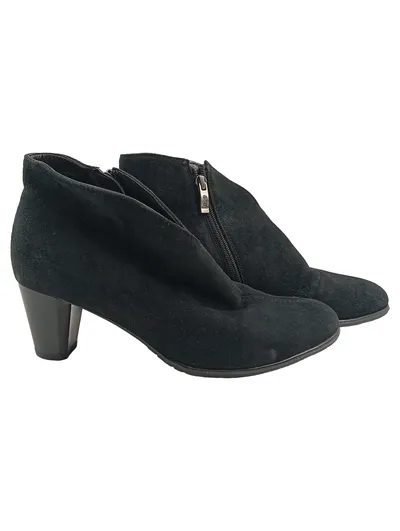 ara Damen Stiefeletten Schwarz Wildleder Gr. 38,5 Blockabsatz Ankle Boots