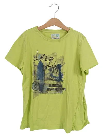Alive Kinder T-Shirt Surfen Motiv Grün Gr. 152 Kurzarm