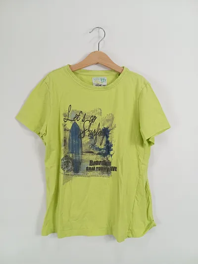Alive Kinder T-Shirt Surfen Motiv Grün Gr. 152 Kurzarm