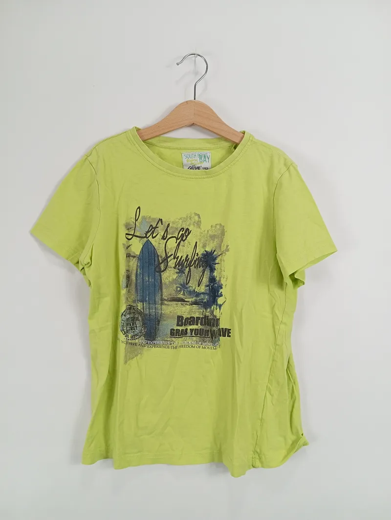 Alive Kinder T-Shirt Surfen Motiv Grün Gr. 152 Kurzarm 2
