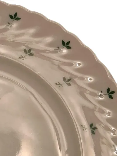 Royal Tettau Essteller Porzellan Klassisch Beige Blumen 20 cm