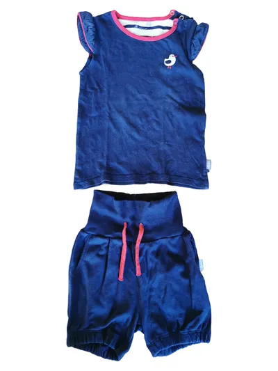 sigikid Baby Set Gr. 98 Blau Tiermotiv Vogel Rippstrick Kinder