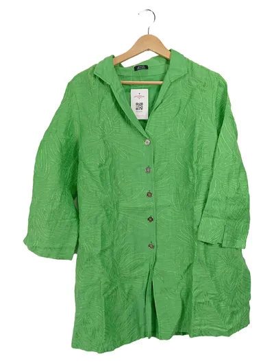 Basler Damen Bluse Gr. 44 Grün Modern 3/4-Arm