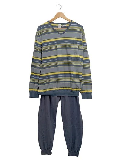 Calida Herren Schlafanzug Set Langarmshirt Hose Gr. 38 Mehrfarbig Gestreift