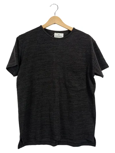 ROCKAMORA Herren T-Shirt Kurzarm Freizeit Blau Gr. S Meliert Polyester
