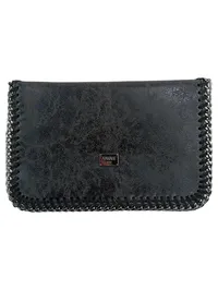 APANAGE Noir Damen Clutch Abendtasche Schwarz Kettenverzierung Elegant 1