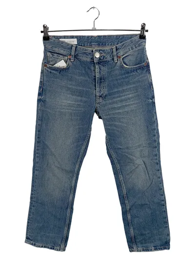 ZARA Damen Jeans Regular Fit Blau Gr. 34 W26 Baumwolle Casual