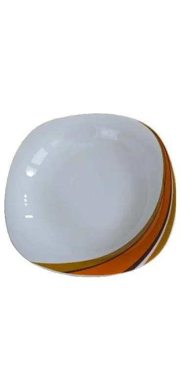 Schirnding Bavaria Suppenteller Porzellan Retro Orange Streifen 23cm