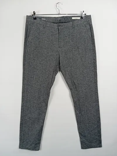 GAUDI LEROY Anzughose Herren Grau Meliert Business Größe 54 W38 XXL