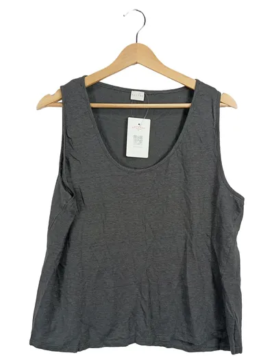 POETRY Damen Tanktop Shirt Gr. 48 Grau Leinen Casual Top