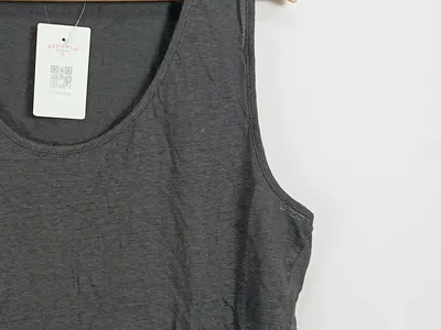 POETRY Damen Tanktop Shirt Gr. 48 Grau Leinen Casual Top