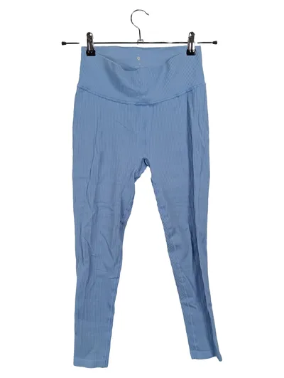 OCEANSAPART Damen Leggings M Blau Sportlich Rippstrick Hose