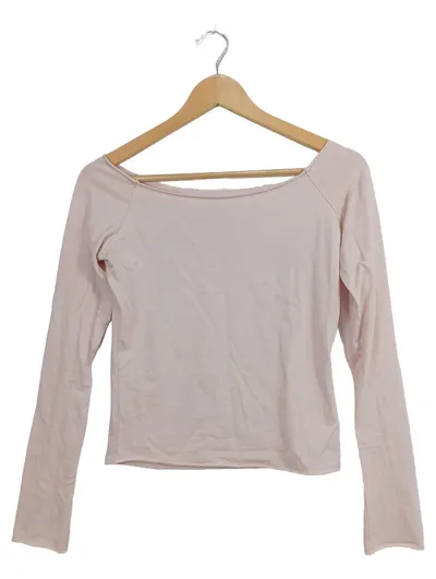 Brandy Melville Damen Langarmshirt Basic Pink Gr. 38/M Baumwolle