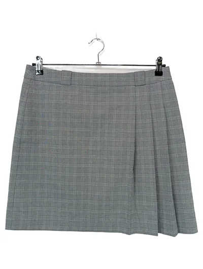Esprit Damen Faltenrock Gr. 40 Grau Kariert Business Büro Rock
