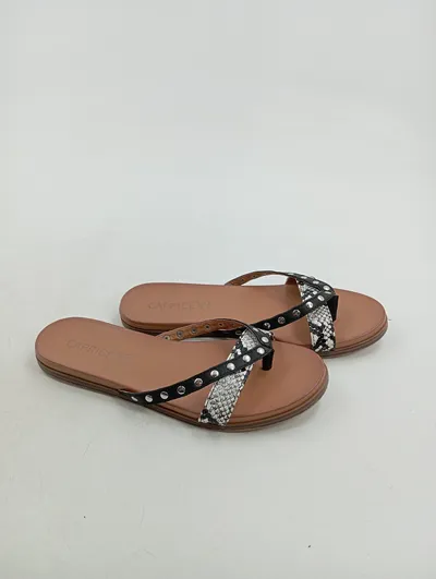 CAPRICE Damen Zehentrenner Sandalen 37 Modisch Mehrfarbig Nieten Schlangenmuster