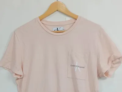 Calvin Klein Jeans Damen T-Shirt Gr. 38;M Pink Casual Logo-Print