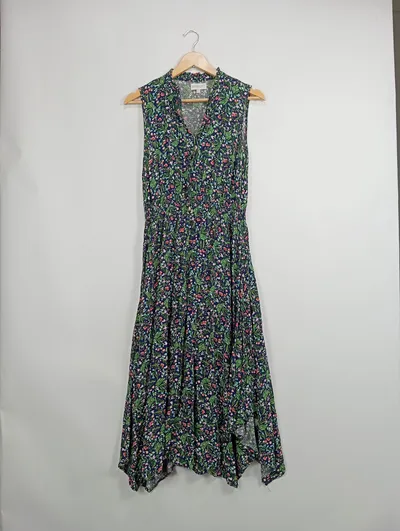 Apricot Damen Blusenkleid S Mehrfarbig Blumenmuster Feminin Ärmellos