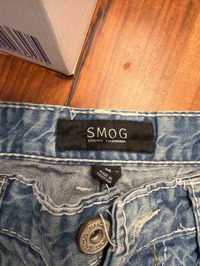 SMOG Jeans Shorts Herren Blau Casual Denim Kurze Hose Gr. M W32