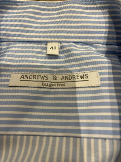 ANDREWS & ANDREWS Herren Business Hemd Gr. 41 Blau Gestreift Langarm