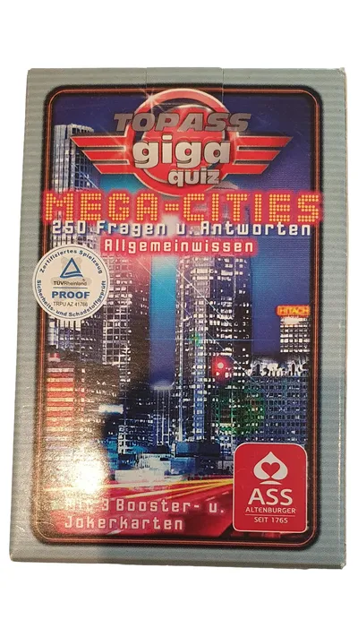ASS Top Ass Giga Quiz Mega-Cities 250 Fragen Antworten Kartenspiel ab 10 Jahre