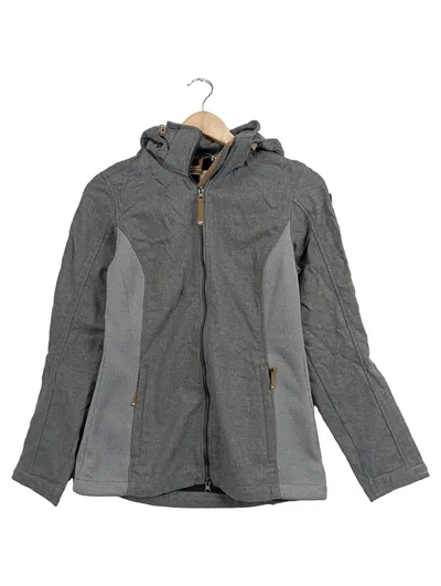 Icepeak Damen Fleecejacke mit Kapuze Gr. 36 Grau Outdoor Jacke