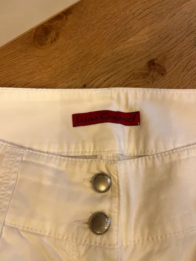 Luisa Cerano Damen Stoffhose Weiß Gr. 42 Baumwolle Elegant