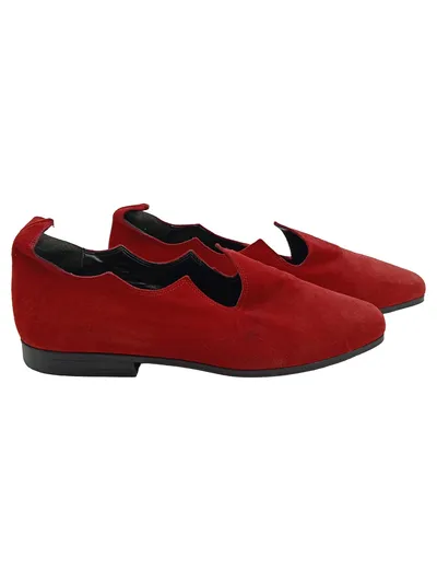 Roland Damen Ballerinas Rot Wildleder Größe 38 Elegant