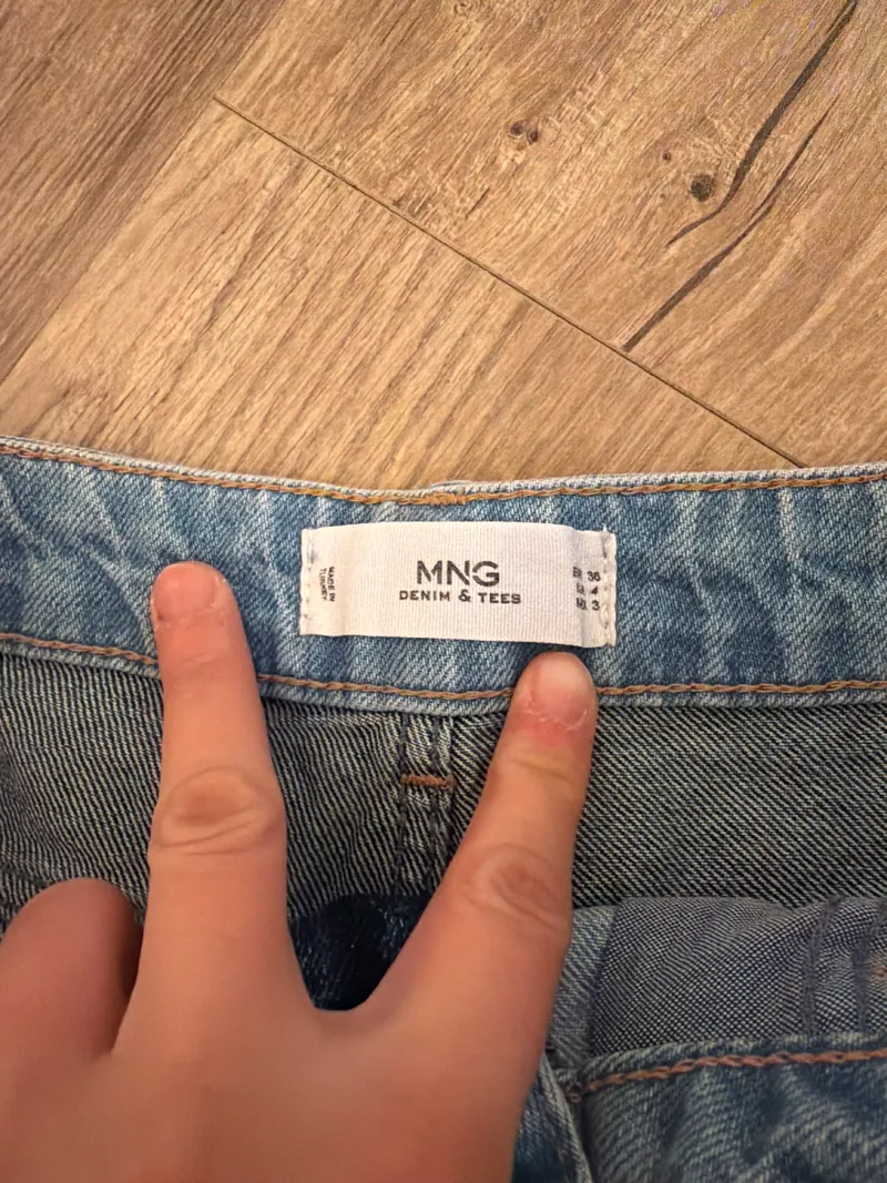 MANGO MNG Jeans Shorts Damen Gr. 36 Two-Tone Destroyed Look Blau 6