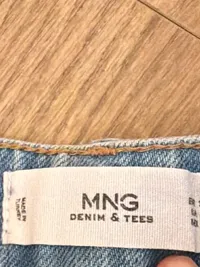 MANGO MNG Jeans Shorts Damen Gr. 36 Two-Tone Destroyed Look Blau 7