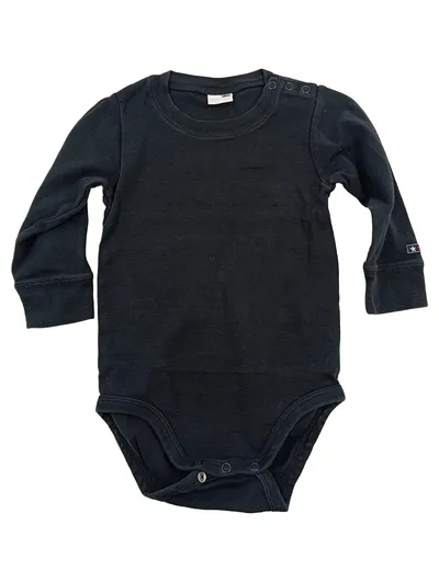 Lindex Baby Body Langarm Gr. 86 Schwarz Kinder
