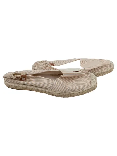 Tamaris Damen Espadrilles Gr. 41 Beige Weiß Gestreift Slingback