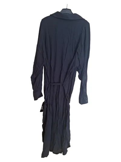 everme Damen Blusenkleid Langarm Schwarz Gr. 36/S Viskose Casual