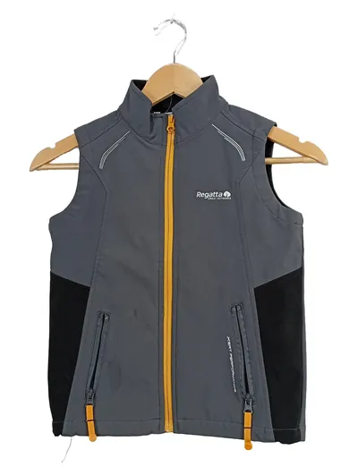 Regatta Funktionsweste Kinder Softshell Weste Outdoor Sport Grau Gr. 128