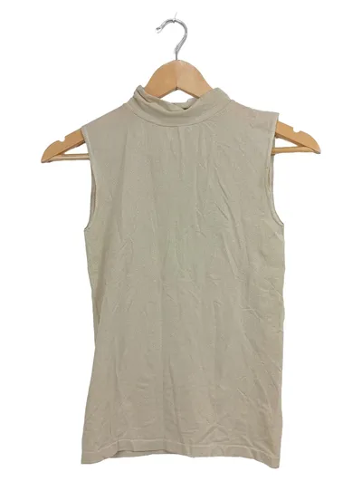 Banana Republic Damen Rollkragen-Top ärmellos Beige Gr. 38/M Elegant