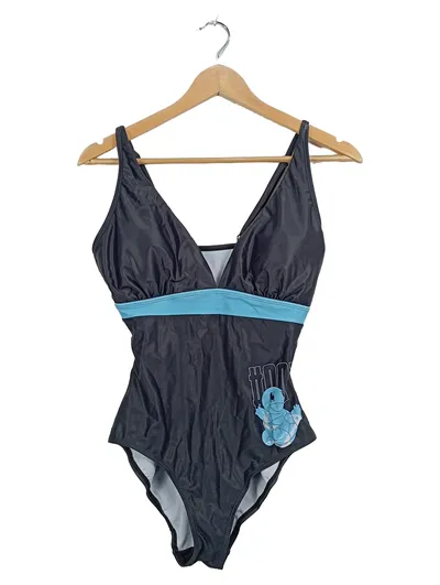 Pokémon Badeanzug Squirtle Damen Gr. S Grau Blau V-Ausschnitt