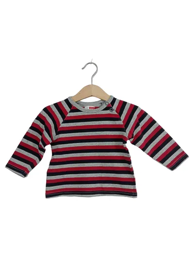 NAME IT Kinder Langarmshirt gestreift Mehrfarbig Gr. 74 Baumwolle