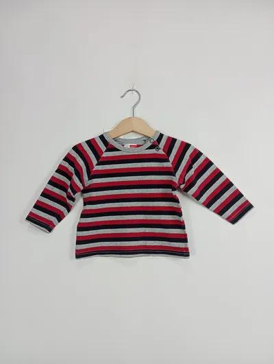 NAME IT Kinder Langarmshirt gestreift Mehrfarbig Gr. 74 Baumwolle
