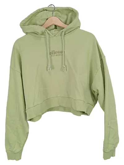 Ellesse Damen Kapuzenpullover Hoodie Crop Top Gr. 40 Grün Streetwear