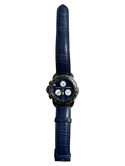 SEMPERIT Chronograph Herren Armbanduhr Leder Edelstahl Blau Business