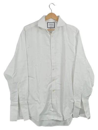Charles Tyrwhitt Business Hemd Herren Baumwolle Langarm Weiß Gr. M