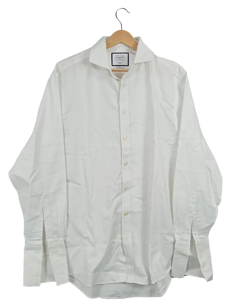 Charles Tyrwhitt Business Hemd Herren Baumwolle Langarm Weiß Gr. M 1