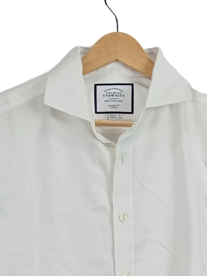 Charles Tyrwhitt Business Hemd Herren Baumwolle Langarm Weiß Gr. M 3